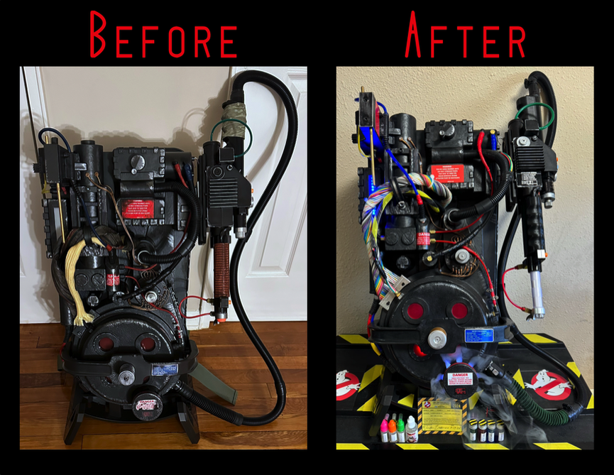 My Proton Pack the way it originally looked and how it looks now